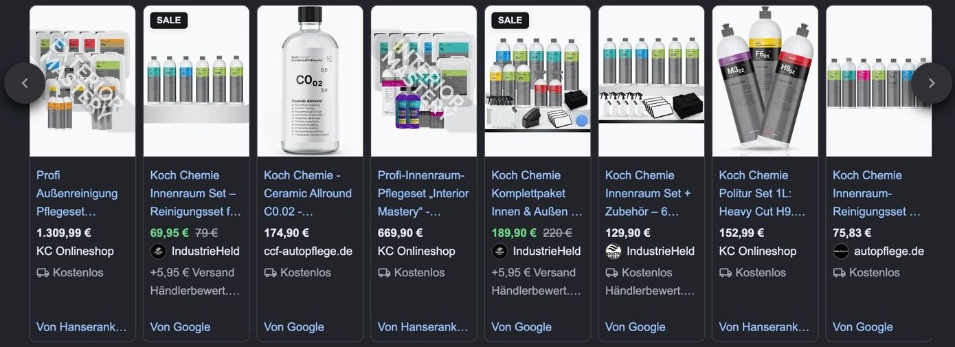 Industrieheld bei Google Shopping